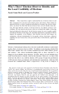 Cover page: Who's There? Election Observer Identity and the Local Credibility of Elections