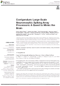 Cover page: Corrigendum: Large-Scale Neuromorphic Spiking Array Processors: A Quest to Mimic the Brain.