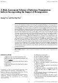 Cover page: Risk Assessment Scheme of Infection Transmission Indoors Incorporating the Impact of Resuspension