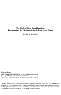 Cover page: The Myth of Civic Republicanism: Interrogating the Ideology of Antebellum Legal Ethics