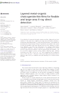 Cover page: Layered metal-organic chalcogenide thin films for flexible and large-area X-ray direct detection