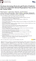 Cover page: Newborn Screening Protocols and Positive Predictive Value for Congenital Adrenal Hyperplasia Vary across the United States.