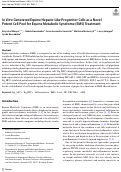 Cover page: In Vitro Generated Equine Hepatic-Like Progenitor Cells as a Novel Potent Cell Pool for Equine Metabolic Syndrome (EMS) Treatment.