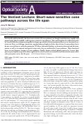 Cover page: The Verriest Lecture: Short-wave-sensitive cone pathways across the life span.