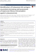 Cover page: Identification of Cytauxzoon felis antigens via protein microarray and assessment of expression library immunization against cytauxzoonosis