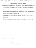 Cover page: Meta-analysis and open-source database for in vivo brain Magnetic Resonance spectroscopy in health and disease