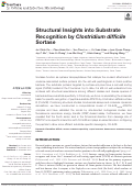 Cover page: Structural Insights into Substrate Recognition by Clostridium difficile Sortase