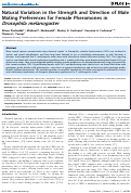 Cover page: Natural Variation in the Strength and Direction of Male Mating Preferences for Female Pheromones in Drosophila melanogaster