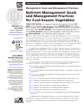 Cover page: Nutrient Management Goals and Management Practices for Cool-Season Vegetables