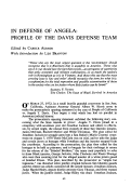 Cover page: In Defense of Angela: Profile of the Davis Defense Team