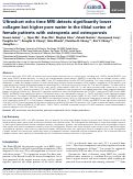 Cover page of Ultrashort echo time MRI detects significantly lower collagen but higher pore water in the tibial cortex of female patients with osteopenia and osteoporosis