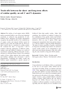 Cover page: Trade-offs between the short- and long-term effects of residue quality on soil C and N dynamics