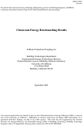 Cover page: Cleanroom energy benchmarking results