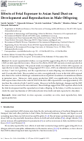 Cover page: Effects of Fetal Exposure to Asian Sand Dust on Development and Reproduction in Male Offspring