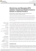 Cover page: Monitoring and Managing BTK Inhibitor Treatment-Related Adverse Events in Clinical Practice