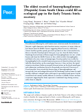 Cover page: The oldest record of Saurosphargiformes (Diapsida) from South China could fill an ecological gap in the Early Triassic biotic recovery