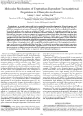 Cover page: Molecular mechanism of tryptophan-dependent transcriptional regulation in Chlamydia trachomatis