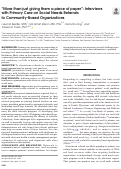 Cover page: “More than just giving them a piece of paper”: Interviews with Primary Care on Social Needs Referrals to Community-Based Organizations