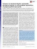 Cover page: Tolerance to structural disorder and tunable mechanical behavior in self-assembled superlattices of polymer-grafted nanocrystals