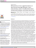 Cover page: Effectiveness of zinc supplementation on diarrhea and average daily gain in pre-weaned dairy calves: A double-blind, block-randomized, placebo-controlled clinical trial.