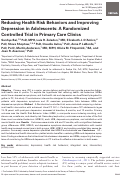 Cover page: Reducing Health Risk Behaviors and Improving Depression in Adolescents: A Randomized Controlled Trial in Primary Care Clinics