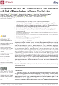 Cover page: A Population of CD4<sup>+</sup>CD8<sup>+</sup> Double-Positive T Cells Associated with Risk of Plasma Leakage in Dengue Viral Infection.