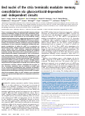 Cover page: Bed nuclei of the stria terminalis modulate memory consolidation via glucocorticoid-dependent and -independent circuits.