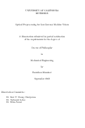 Cover page: Optical Preprocessing for Low-Latency Machine Vision