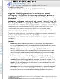 Cover page: High-risk human papillomavirus in HIV-infected women undergoing cervical cancer screening in Lilongwe, Malawi: a pilot study