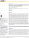 Cover page: Structure of the Essential Plasmodium Host Cell Traversal Protein SPECT1