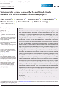 Cover page: Using remote sensing to quantify the additional climate benefits of California forest carbon offset projects.