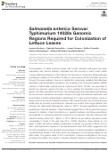 Cover page: Salmonella enterica Serovar Typhimurium 14028s Genomic Regions Required for Colonization of Lettuce Leaves