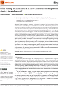 Cover page: Does Having a Guardian with Cancer Contribute to Heightened Anxiety in Adolescents?