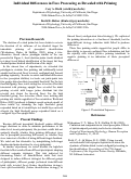 Cover page: Individual Differences in Face Processing as Revealed with Priming