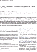 Cover page: A novel, noninvasive, predictive epilepsy biomarker with clinical potential.