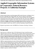 Cover page: Applied geographic information systems in cooperative natural resource projects: A California Example