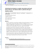 Cover page: Attributing discrimination to weight: associations with well-being, self-care, and disease status in patients with type 2 diabetes mellitus