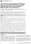 Cover page: Cross-Sectional and Longitudinal Associations between Household Food Security and Child Anthropometry at Ages 5 and 8 Years in Ethiopia, India, Peru, and Vietnam 1–3