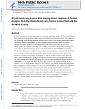 Cover page: Alcohol and lung cancer risk among never smokers: A pooled analysis from the international lung cancer consortium and the SYNERGY study