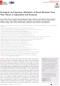 Cover page: Ecological and Genomic Attributes of Novel Bacterial Taxa That Thrive in Subsurface Soil Horizons