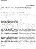 Cover page: Utilizing Technology to Enhance the Ecological Validity of Cognitive and Functional Assessments in Schizophrenia: An Overview of the State-of-the-Art.