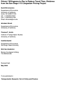 Cover page: Drivers' Willingness-to-Pay to Reduce Travel Time: Evidence from the San Diego I-15 Congestion Pricing Project