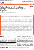 Cover page: Tailored design of NKT-stimulatory glycolipids for polarization of immune responses