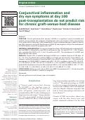 Cover page: Conjunctival inflammation and dry eye symptoms at day 100 post-transplantation do not predict risk for chronic graft-versus-host disease