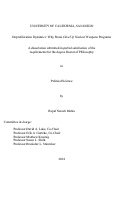 Cover page: Deproliferation Dynamics : : Why States Give Up Nuclear Weapons Programs