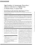 Cover page: High Prevalence of Asymptomatic Plasmodium falciparum Infections in a Highland Area of Western Kenya: A Cohort Study