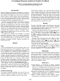 Cover page: A Contingent Response Analysis of Negative Feedback