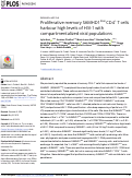 Cover page: Proliferative memory SAMHD1low CD4+ T cells harbour high levels of HIV-1 with compartmentalized viral populations