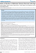 Cover page: Rates of Decline in Alzheimer Disease Decrease with Age