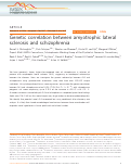 Cover page: Genetic correlation between amyotrophic lateral sclerosis and schizophrenia